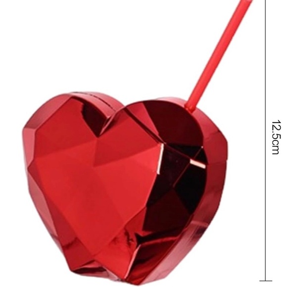 Red Heart-Shaped Drink Tumblers - 20 oz (2) - Picture 3 of 3